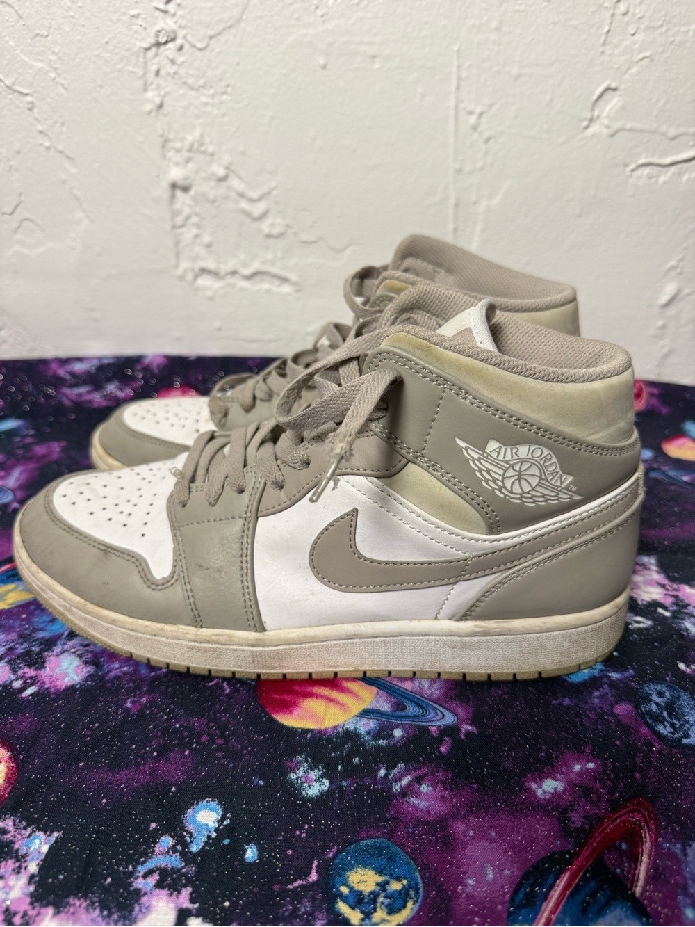Jordan Women's Mid/High Top Sneakers in Gray and White